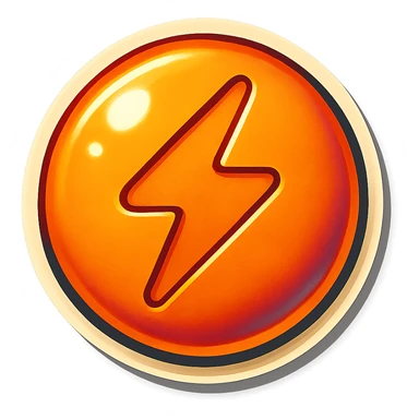 retro sticker style icon of a dalgona candy with a lightning bolt shape pressed in the center, playful and bold sticker