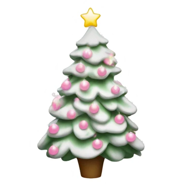 white christmas tree with light pink decorations  sticker
