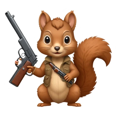 Cute Squirrel holding a gun sticker