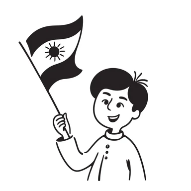 waving Kurdish flag sticker