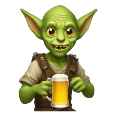 drinking beer goblin sticker