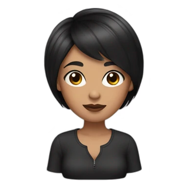 girl with black pixie cut hair sticker