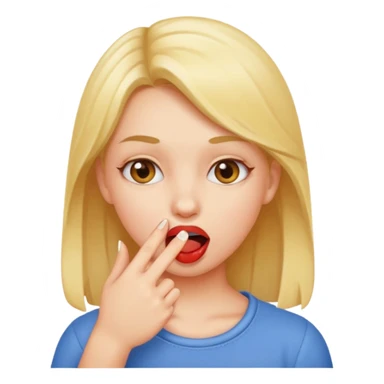 Girl biting finger sticker