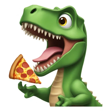 dinosaur eating pizza sticker