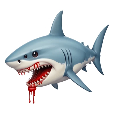 Scary creepy shark with blood dripping in its mouth sticker