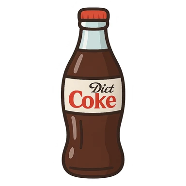 flat toon glass bottle of diet coke sticker