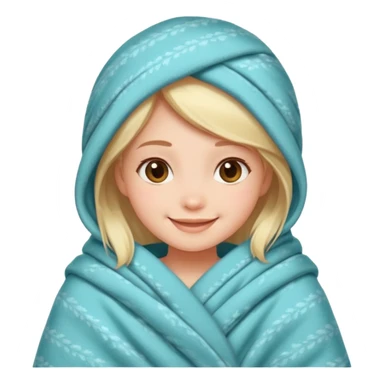 cute girl cosy blanket emoji sticker