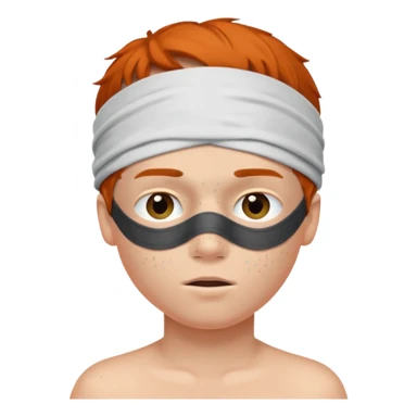 The boy is blindfolded sticker