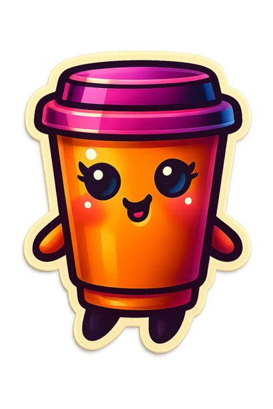 Tall coffee cup, sexy, flirty sticker