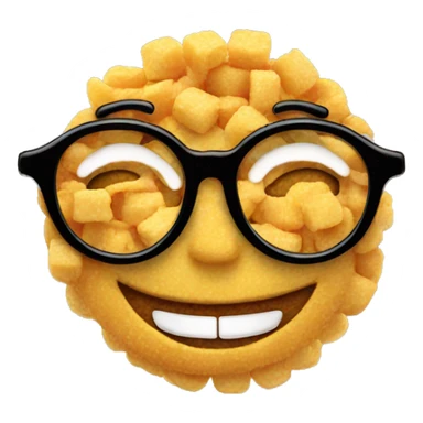 Smile with glasses made out of food sticker