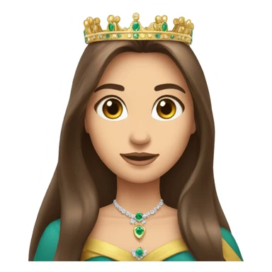 miss with crown sash written Jaraguá do Sul very long straight brown hair sticker