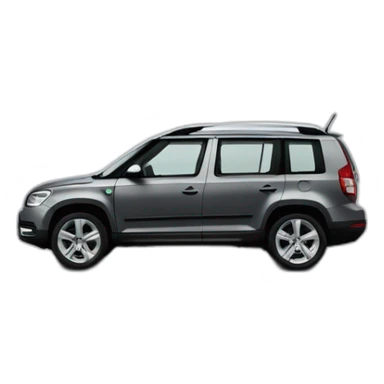 “Skoda Yeti” car in dark grey color sticker