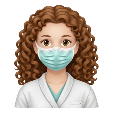 pale white girl with long brown curly hair spa day sticker