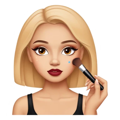 A girl applying makeup with the words Maybe it’s Maybeline sticker