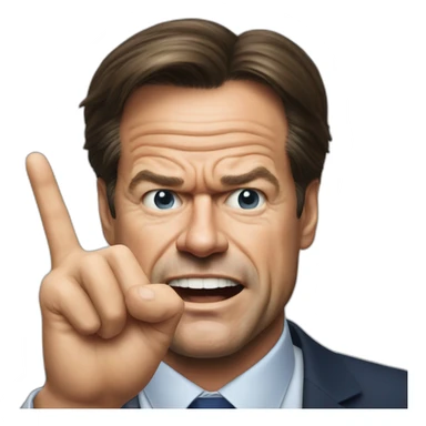 Mark Rutte making a mean gesture sticker