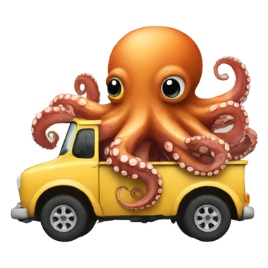 Octopus eating a truck sticker