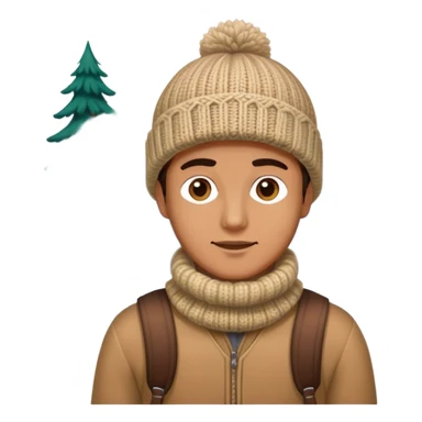 man in outdoor wither clothes and knited hat sticker