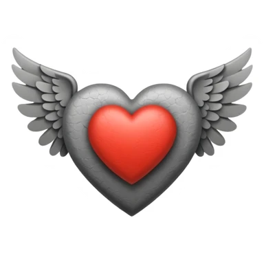 grisgray heart with wings sticker