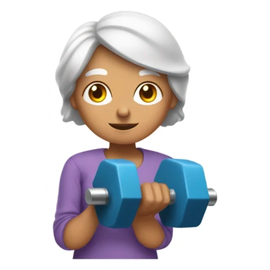 grandma lifting dumbell sticker