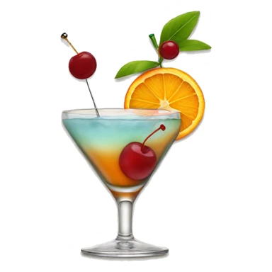 Cocktail garnished with an orange and a cherry sticker