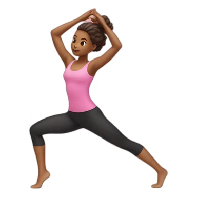 pilates girl in pink pilates pose sticker