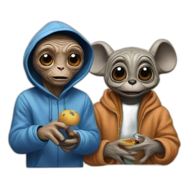 E. T and mickey  sticker