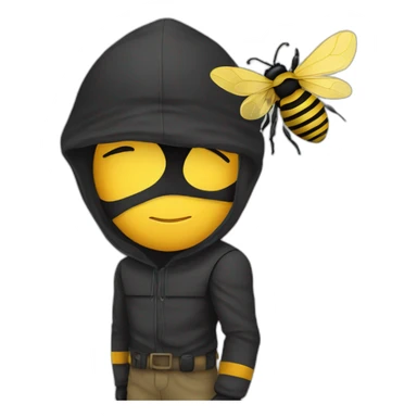 a thief with bee head sticker