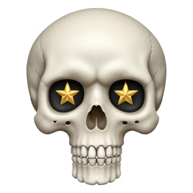 Skull with stars in the eyes sticker