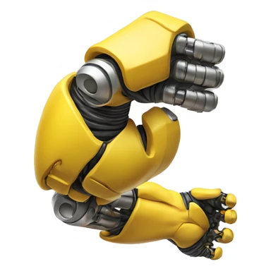 Flexing yellow mechanical cyborg bicep with shocks attached to arm sticker