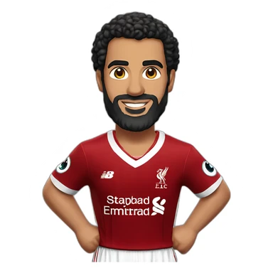 Mohammed Salah with liverpool shirt sticker