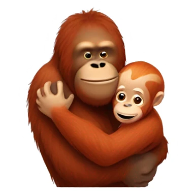 Orangutan hugging a ginger man  sticker