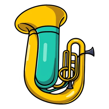 cartoon tuba with bold lines playful sticker