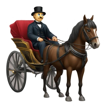 a man sits in a horse-drawn carriage from Russia in the 19th century sticker
