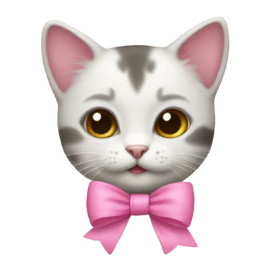 kitten with a pink bow sticker