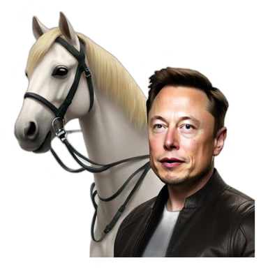 Elon musk on a horse sticker