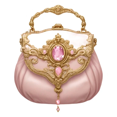 vintage rococo gold bag with pale pink jewel sticker
