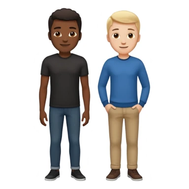 Tall white guy with short black guy sticker