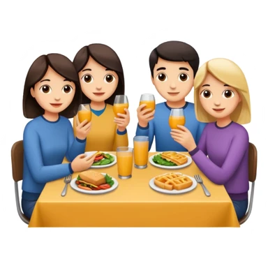friends having lunch together sticker