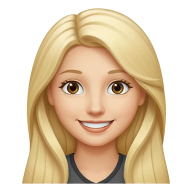 smile and long blonde hair and gray eyes sticker