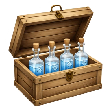 Wooden box with vodka bottles sticker