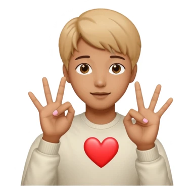 Bts hand pose and heart place mid of fingers sticker