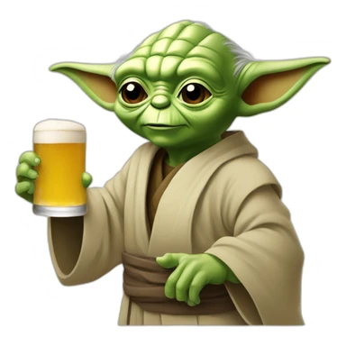 Yoda qui boit une bierre sticker