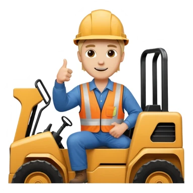 Blonde guy on a skid steer giving a thumbs up sticker