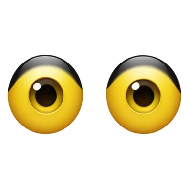 Eyes next to each other side eye judging serious expression on jellow circle dot like and amoyi and pressed together lips serious  sticker