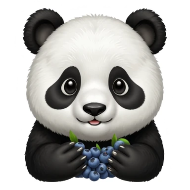 Panda bear eating blueberries sticker