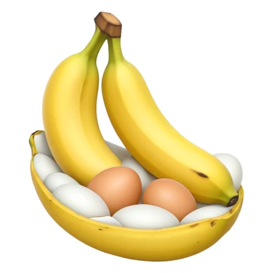 A banana standing between two eggs sticker
