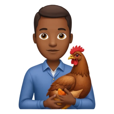 Black man holding chicken sticker