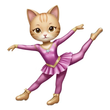cat doing figure skating looks like alysa liu sticker