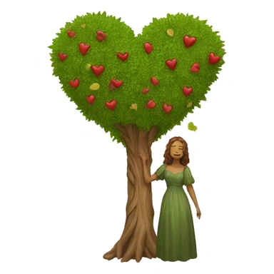 driade tree woman hearts sticker