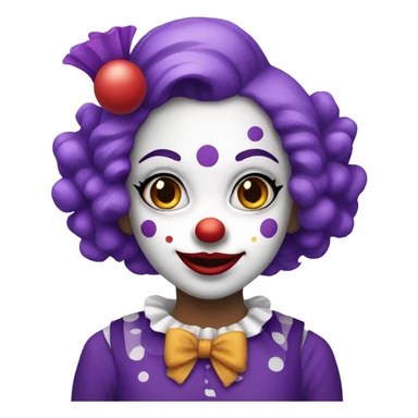 clown girl purple theme sticker
